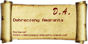 Debreczeny Amaranta névjegykártya